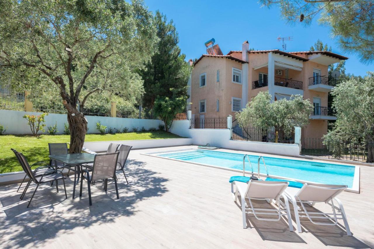 Louloudis Pool Villa Skala Rachoni  Dış mekan fotoğraf