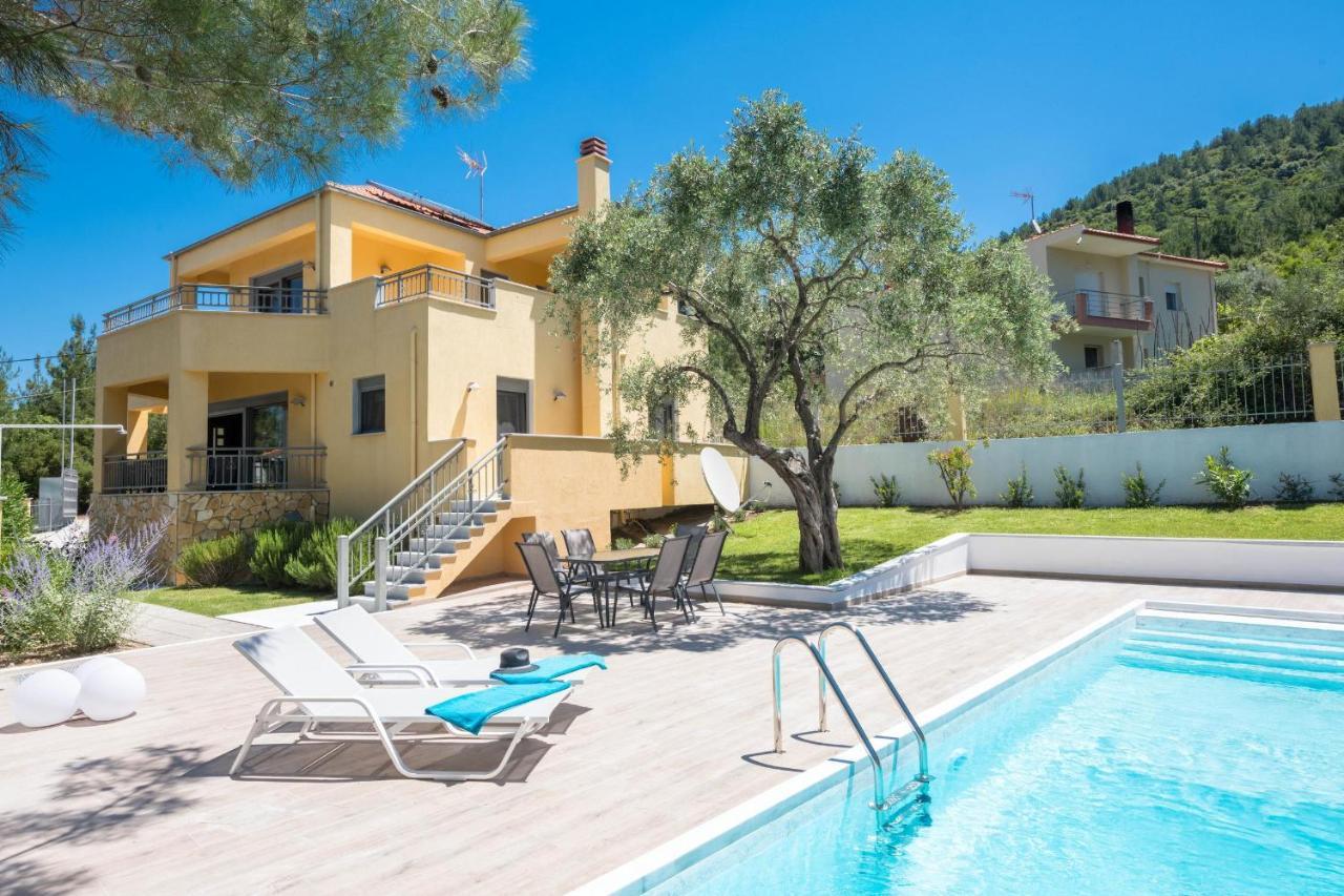 Louloudis Pool Villa Skala Rachoni  Dış mekan fotoğraf