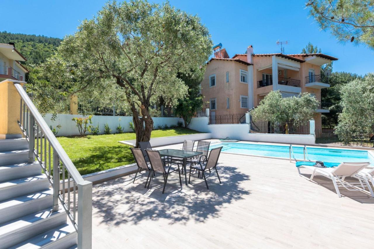 Louloudis Pool Villa Skala Rachoni  Dış mekan fotoğraf